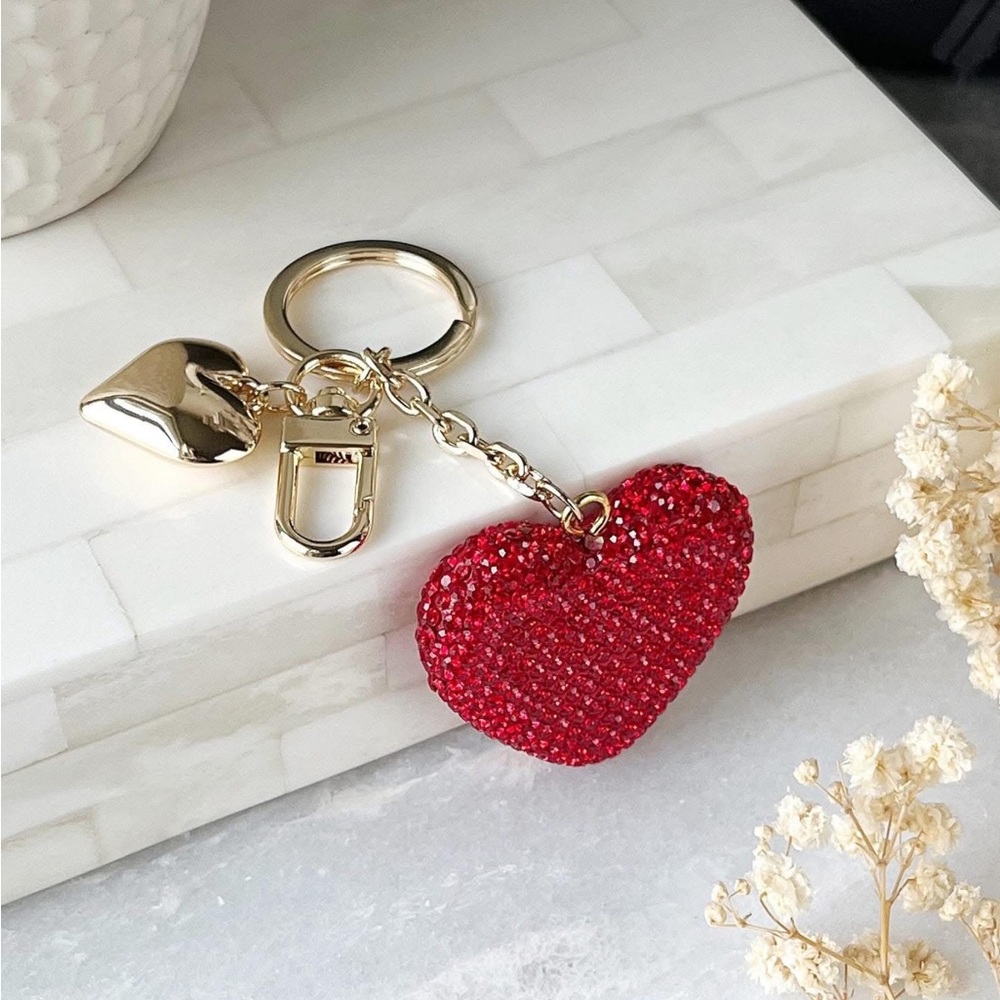 Park Lane Red Heart Keychain with Gold Details sweetheart